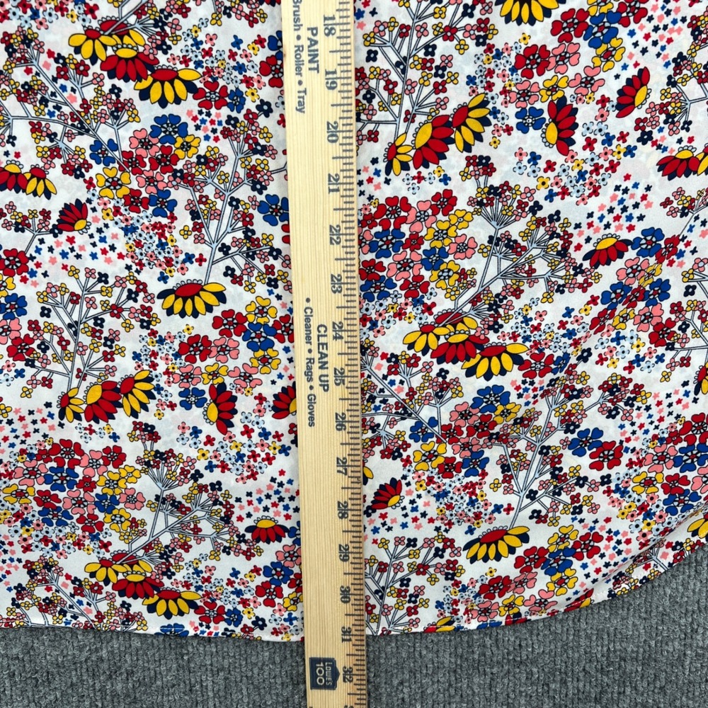 Talbots Floral Ditsy Blouse Womens 3X White Tie Neck Office‎ Preppy Cottage Boho - Picture 8 of 10